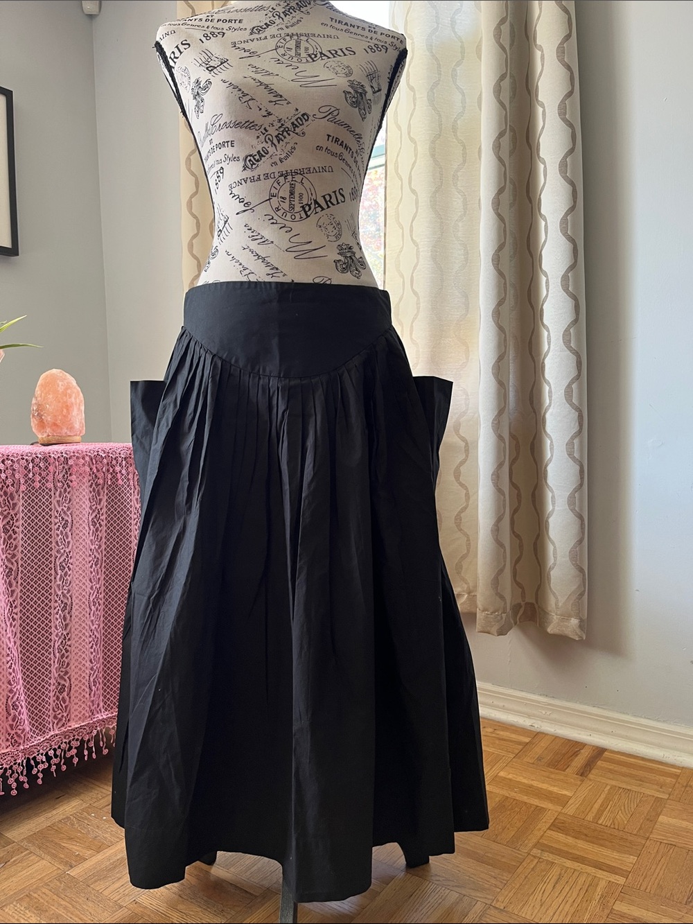 Cynthia Steffe Cotton Black Steampunk Witchy Maxi Baddie Edgy Full Sweep Skirt